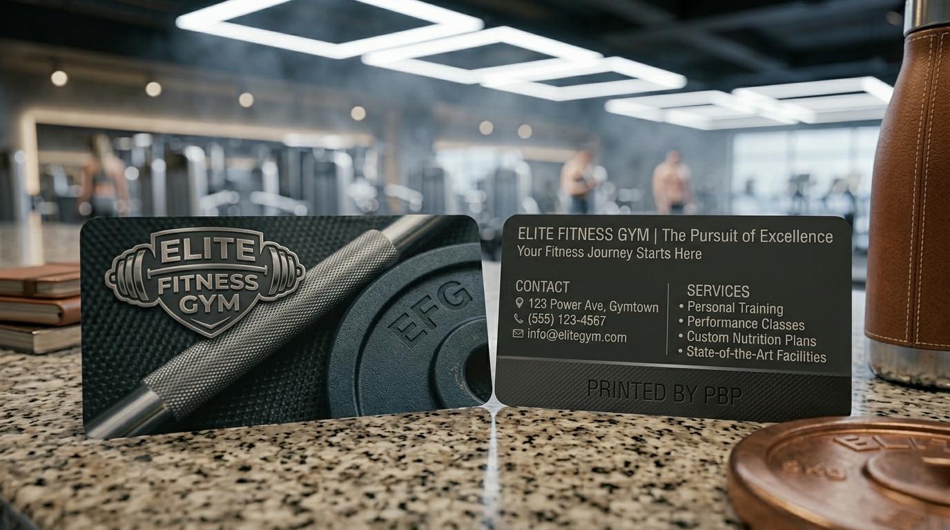 Custom Gym Business Cards, Fitness Trainer Branding Template, Moder...