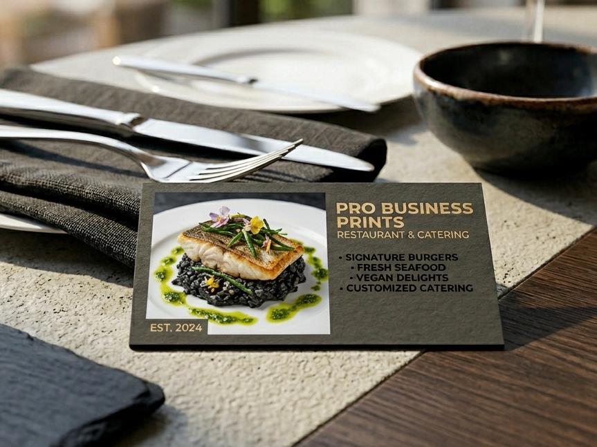 Custom Restaurant Business Cards, Matte or Glossy Finish Printing