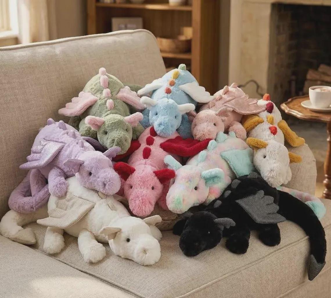 Onyx Dragon Jellycat - Etsy