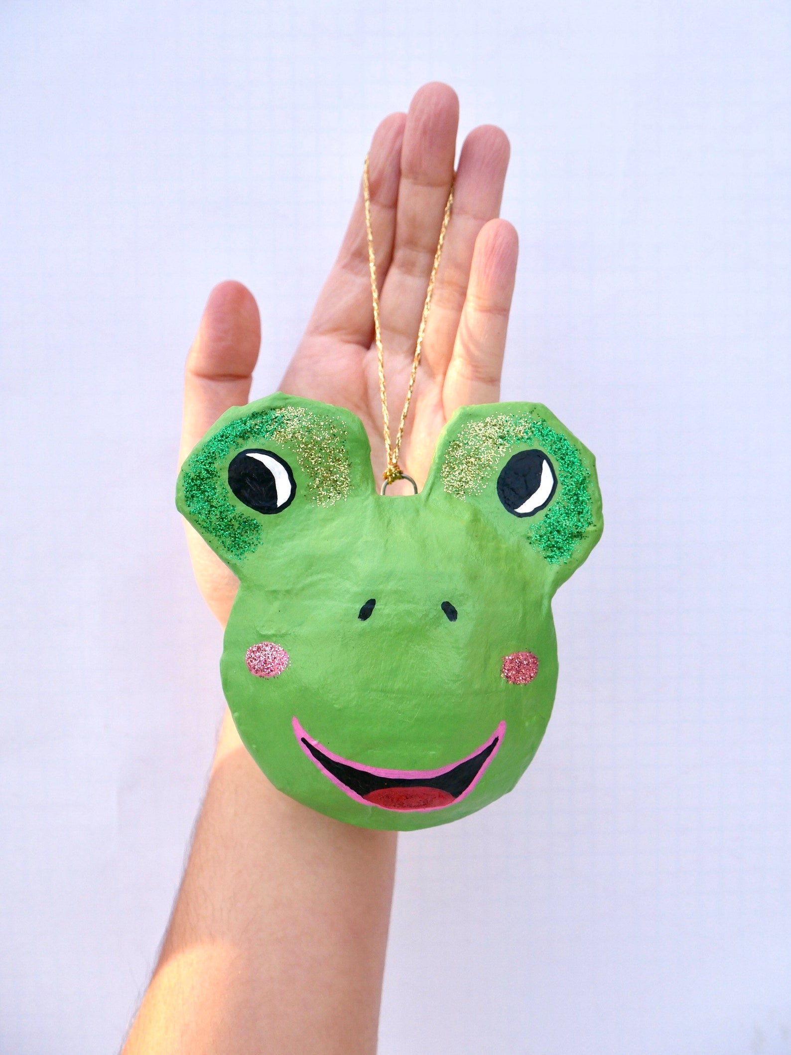 Paper Mache Frog Ornaments Etsy