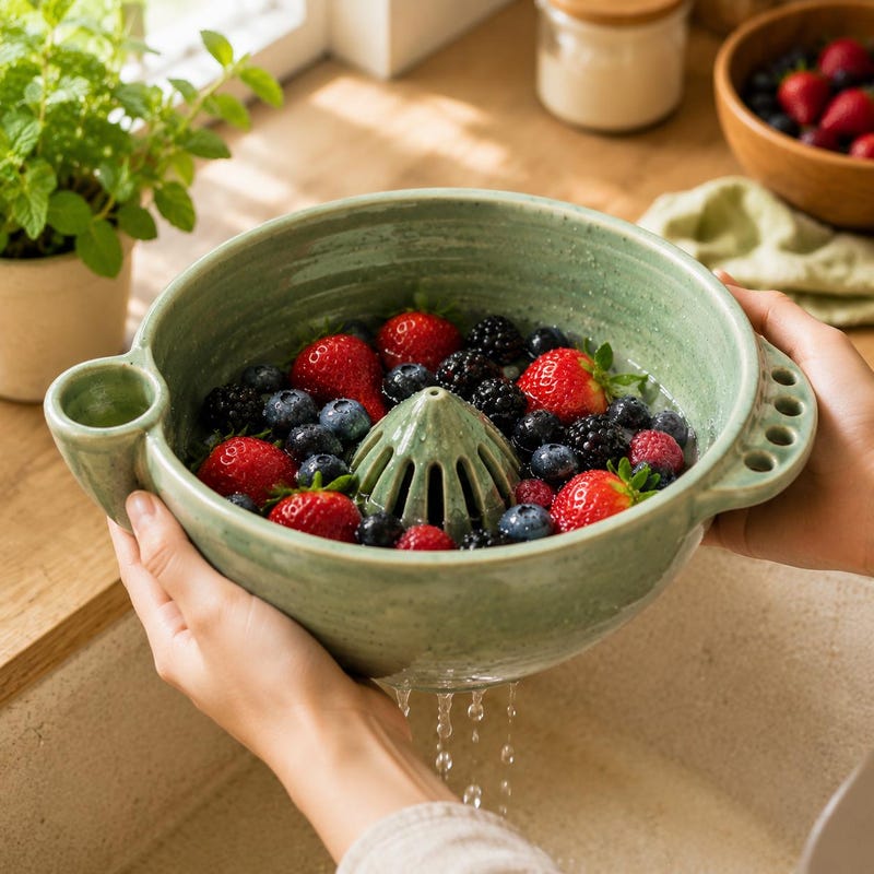 Fruit Rinser Ceramic Berry Bowl Washer - Etsy