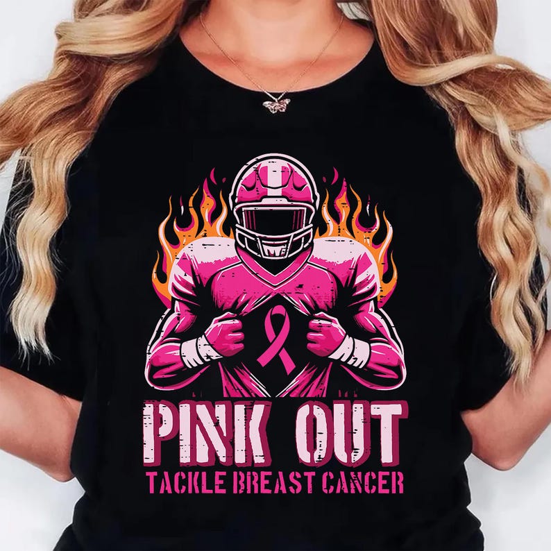 Tackle Breat Cancer Png, Football Pink Out Png, Breast Cancer Football ...