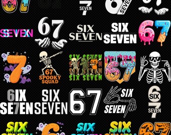 15+ Six Seven 6 7 Meme PNG, Viral Tiktok Phrase Funny Saying PNG