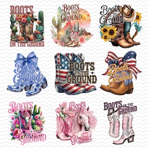 Stiefel auf dem Boden Bundle PNG, Rosa Cowgirls Png, Rosa Cowgirl Stiefel PNG, Cowgirl Western Retro Sublimationsdesign, Sublimationsdesign