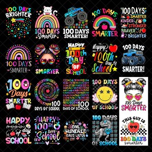 100 Days Smarter Png Bundle, 100th Day Of School Png, I Crushed 100 Days Of School Png,Teacher Png,100 Days Of School Boys