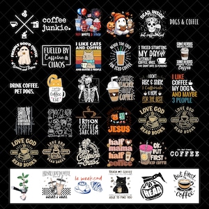 Funny Coffee Quotes, Coffee Lover, Png Bundle, Coffee Cup, Funny Png, Coffee Designs, Coffee Graphics, Bundle Sublimation, Commercial use