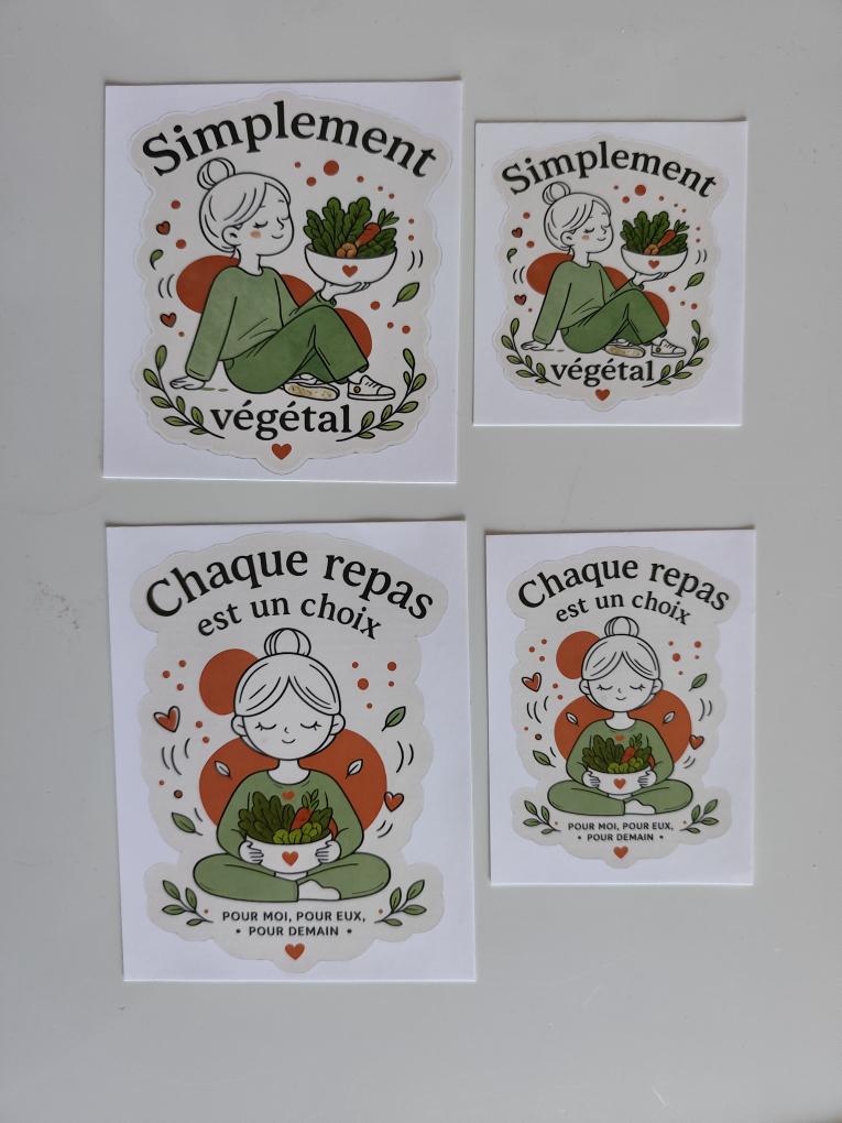 Stickers Responsable Sticker VEGAN Brillant, Impression Sans Cartouche sur Papier Recyclé ...