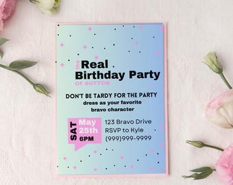 Editable Real Housewives Birthday Invitation Template (Digital Download)