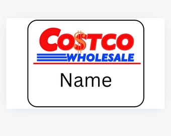 Editable Cost-Co -inspired Name Tag, employee costume