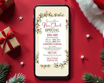 Holiday New Client Social Media Template (Canva Editable)