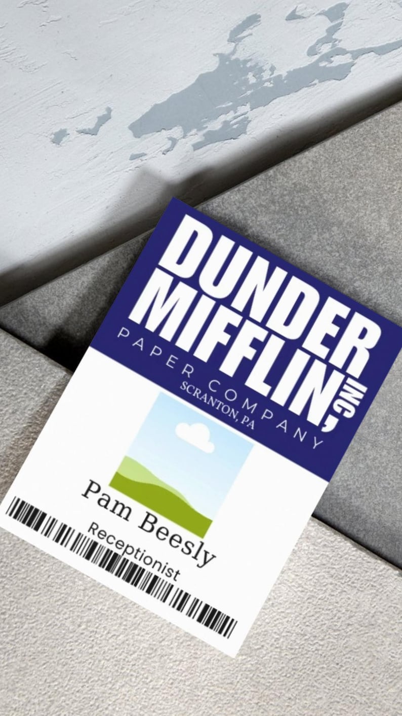 Printable and Editable Dunder Mifflin inspired Name Tag, Employee