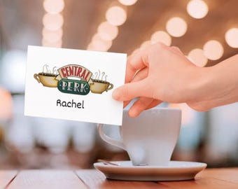 Editable Racel CentralPick inspired Name Tag, Friends Rachel costume
