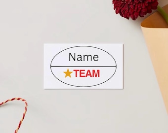 Editable Team Tar J. Parody member Name Tag, employee costume