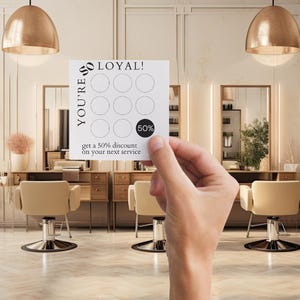 Bewerkbare sjabloon vierkante klantenkaart, zakelijk materiaal