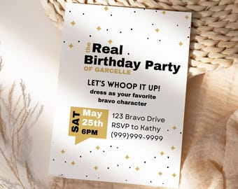 Editable Real Housewives Birthday Party Invite (Digital Download)
