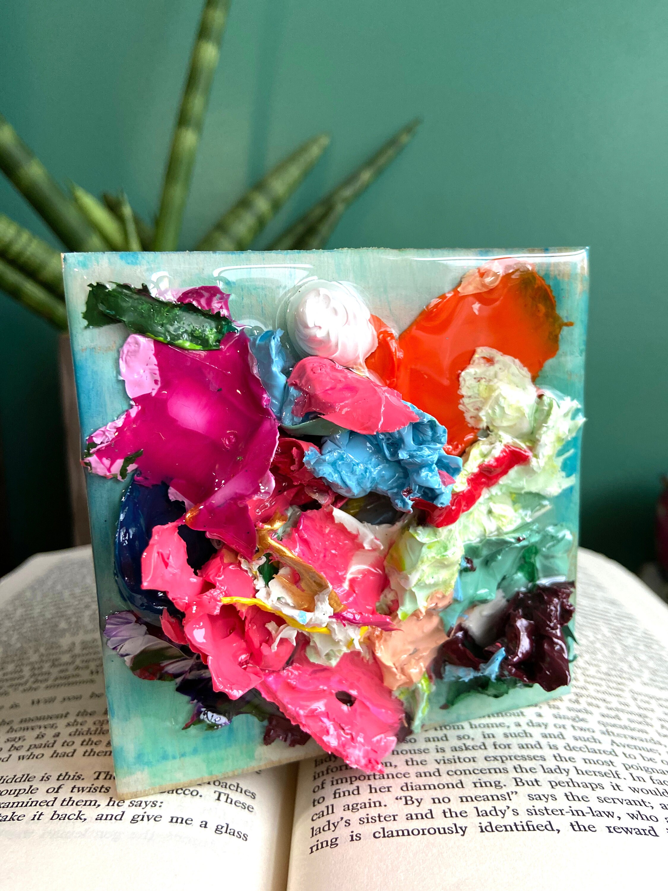 Mixed Media Painting Collage Resin Art Etsy