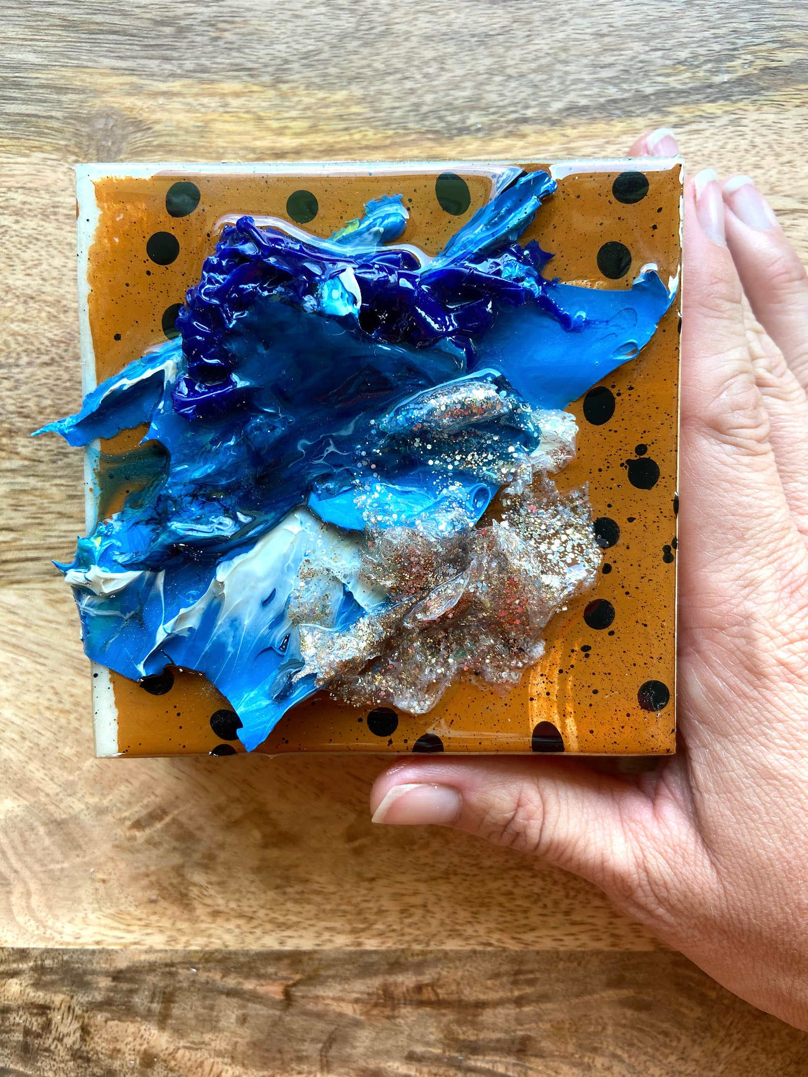Mixed Media Painting Collage Resin Art Etsy