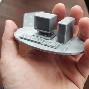 Mini Computer Desk Decor STL File | PC Model | Tech Office Decoration | Geek Gift | Programmer Desk Accessory | Commercial License