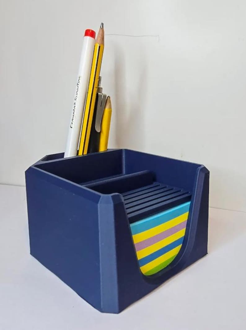 Sticky Note Compartment Post-it Note Holder STL File | Desk Pen Organizer With Memo Storage ...