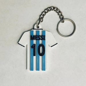 Lionel Messi nyckelring STL-fil fotbollströja nyckelring | Sportfan väsketikett | Kommersiell licens