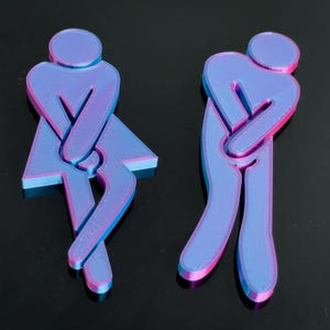 File STL divertenti per il WC / Cartello murale umoristico per il bagno / Decorazione 2D per la porta del bagno / Stampa artistica da parete / Licenza commerciale