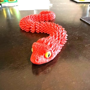 Flexi Viper Snake STL-fil | Ledad orm | Flexibel reptilmodell | Fidget-skrivbordsleksak | Kommersiell licens