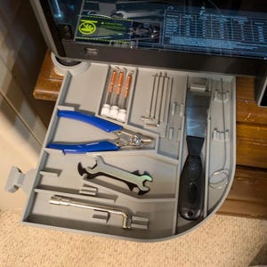 Creality K1 Max Tool Tray STL File | 3D Printer Organizer | Front Leg Storage Bin | Printer Accessory | Commercial License