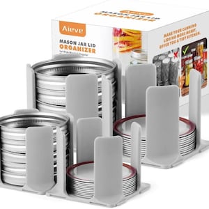 Arquivo STL para Organizador de Tampas de Potes de Conserva | Suporte para Tampas de Boca Larga e Regular | Organizador de Conservas para Cozinha | Licença Comercial
