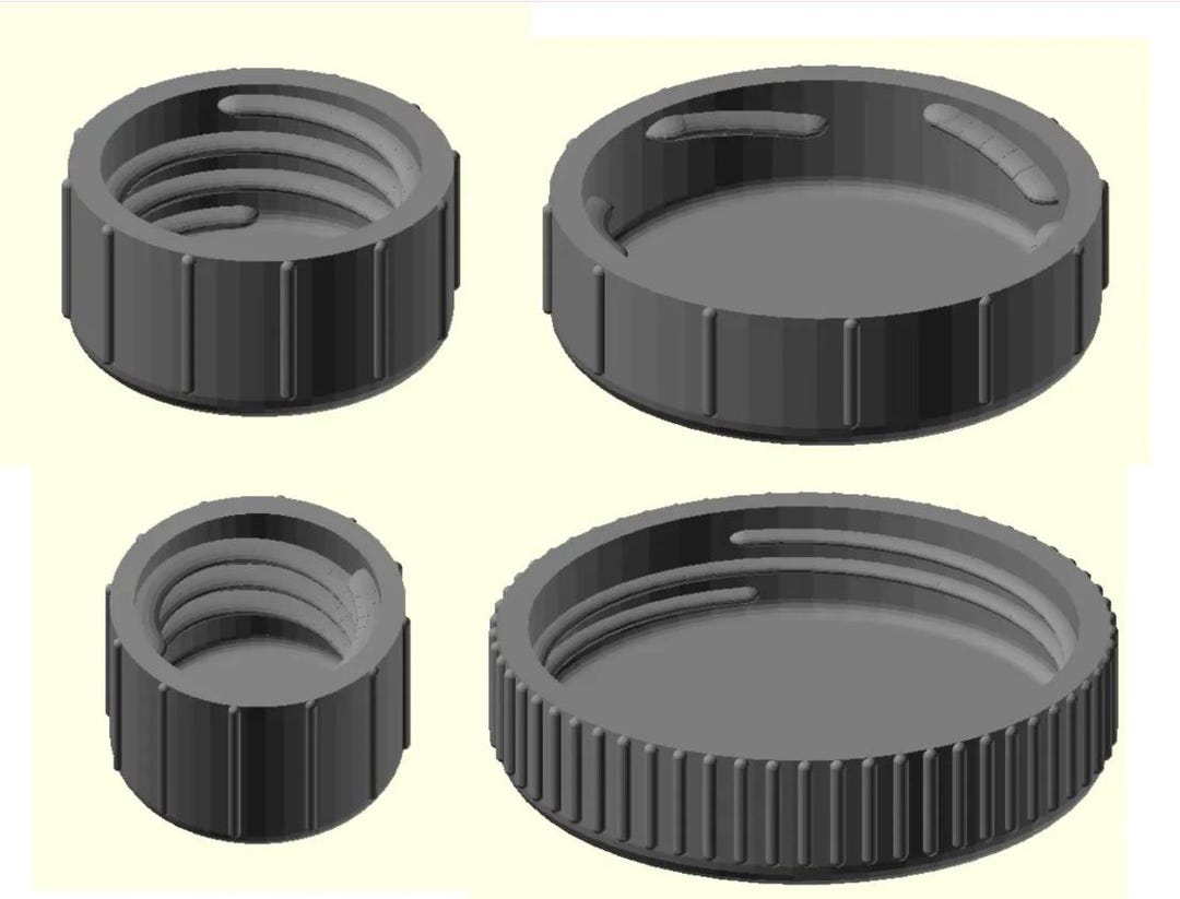 Container Cap Picture Parametric Bottle Cap STL File | Scalable Jar Lid Collection ...