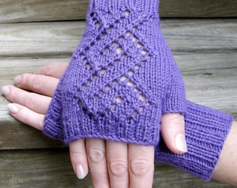 Cotton fingerless mittens