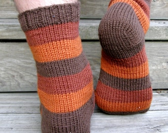 Washable striped men wool socks