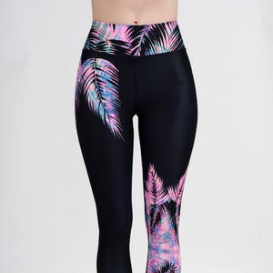 LEGGING -Maui Palm- Wide band legging YOGA, SUP, surf