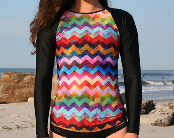 Rash Guard ‘MONTAUK CHEVRON’ Style by Nalu Tribe