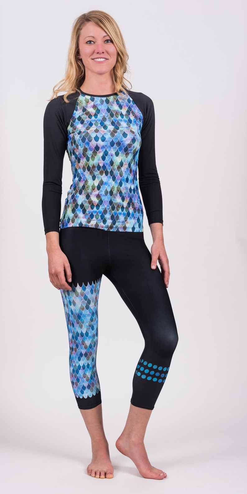 WOMENS MERMAID blue Rash Guard Style by Nalu Tribe image 7