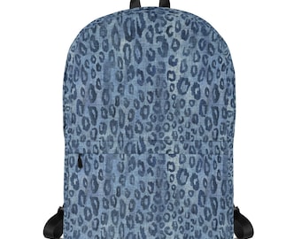 Denim Leopard Backpack