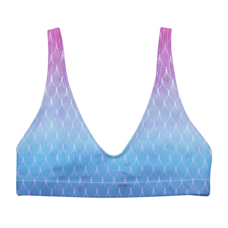 Mermaid Ombre Recycled padded bikini top image 1