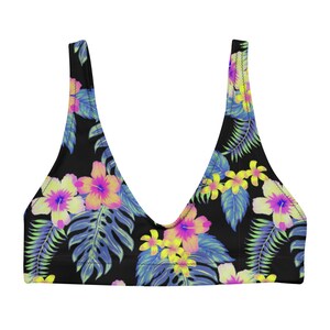 Top de biquíni acolchoado Live Aloha Bright Recycled