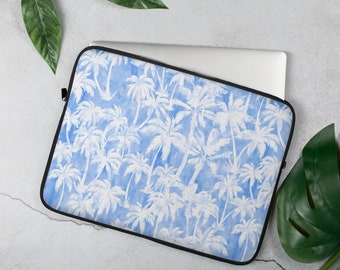 Maui Palm Light Blue Laptop Sleeve