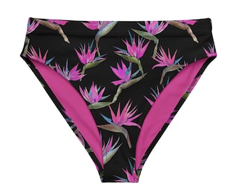 Painted Bird Hot Pink Recycled high-waisted bikini bottom