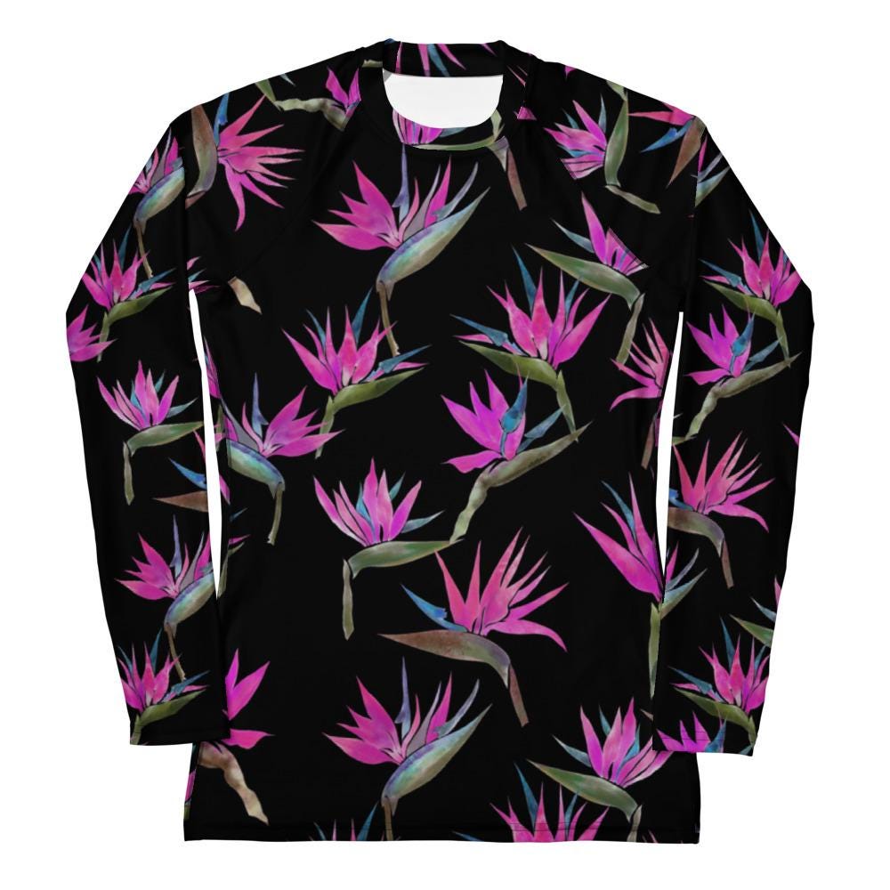 Painted Bird Hot Pink Women's Rash Guard - Etsy