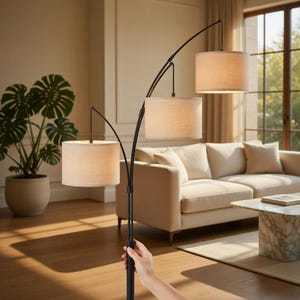 Dimmable Arc Floor Lamp, Mid Century Tree Standing Light for Living Room & Reading Corner