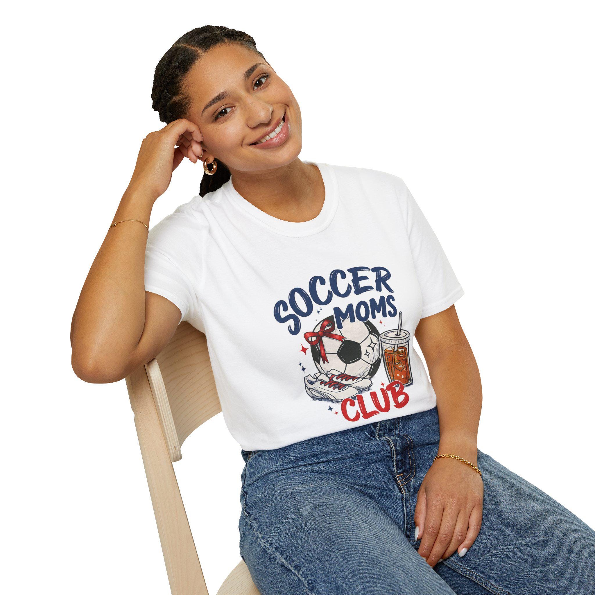 Soccer Moms Club TShirt Comfort Soccer Moms Club Shirt Gameday Doodle Soccer Tee Trendy Women's Soccer T-shirt Sports Mom Shirt Game Day Tee
