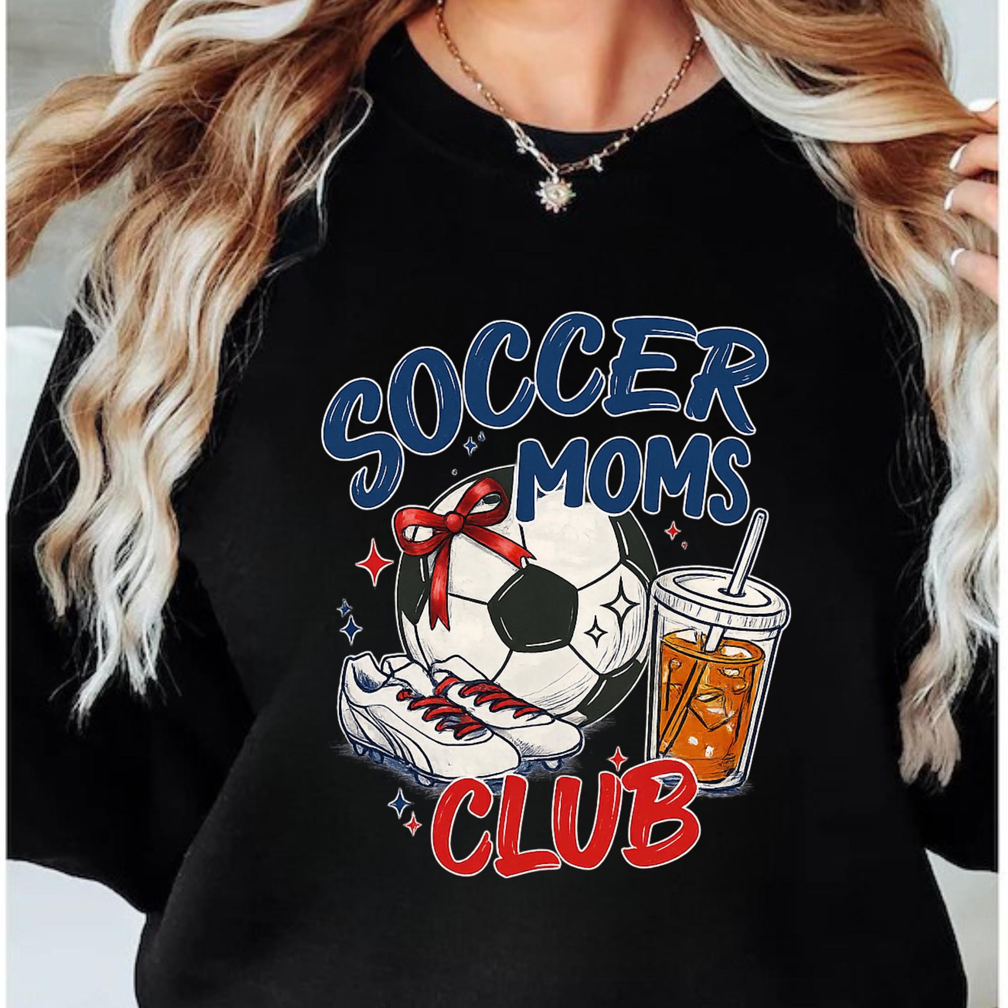 Soccer Moms Club TShirt Comfort Soccer Moms Club Shirt Gameday Doodle Soccer Tee Trendy Women's Soccer T-shirt Sports Mom Shirt Game Day Tee
