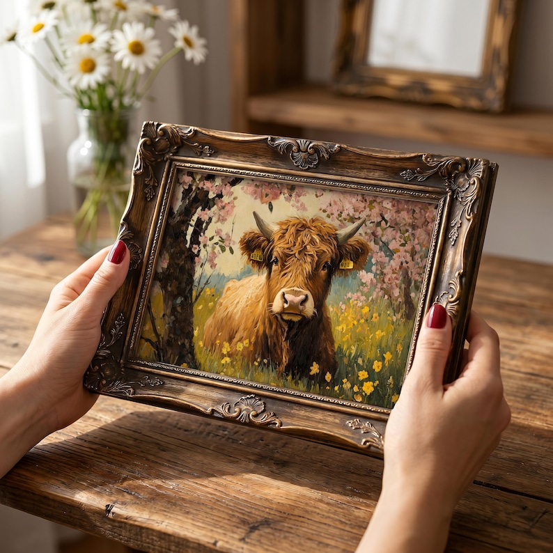 vintage-highland-cow-printable-wall-art-cherry-blossom-farmhouse-decor