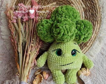 Brokkoli Häkelanleitung PDF | Gemüse-Amigurumi | Kawaii Plüsch | Lustiges Essen Häkelanleitung | Sofort Download