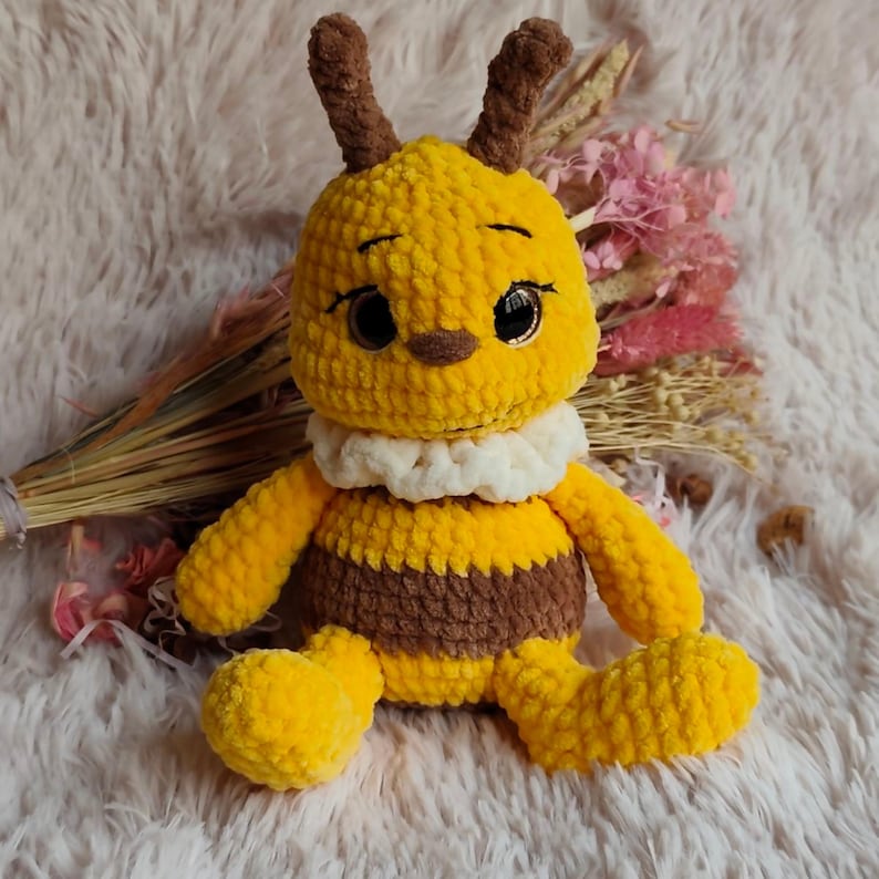 Bee Crochet Pattern PDF, Amigurumi Bee Plush Pattern, Cute Bumble Bee Toy, Easy Crochet Animal, Stuffed Bee Tutorial, Instant Download image 5