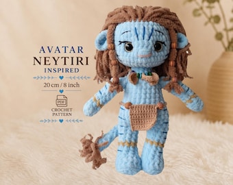 Silhouette inspirierte Häkelanleitung | Neytiri-Stil Amigurumi | PDF Nähanleitung | Fantasie Häkelpuppe | Sofort Download