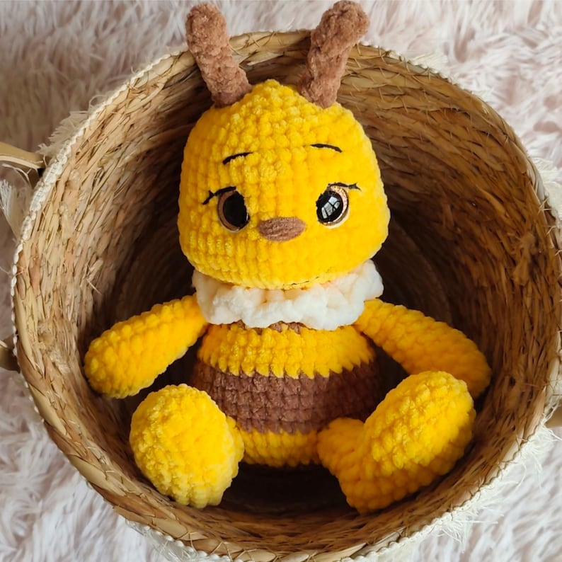 Bee Crochet Pattern PDF, Amigurumi Bee Plush Pattern, Cute Bumble Bee Toy, Easy Crochet Animal, Stuffed Bee Tutorial, Instant Download image 3