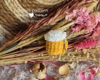 Crochet Beer Mug Pattern PDF, Amigurumi Beer Keychain Tutorial, Mini Plush Bar Gift, Funny Crochet Toy