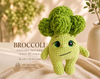 Broccoli Crochet Pattern PDF | Vegetable Amigurumi | Kawaii  Plush | Funny Food Crochet Pattern | Instant Download